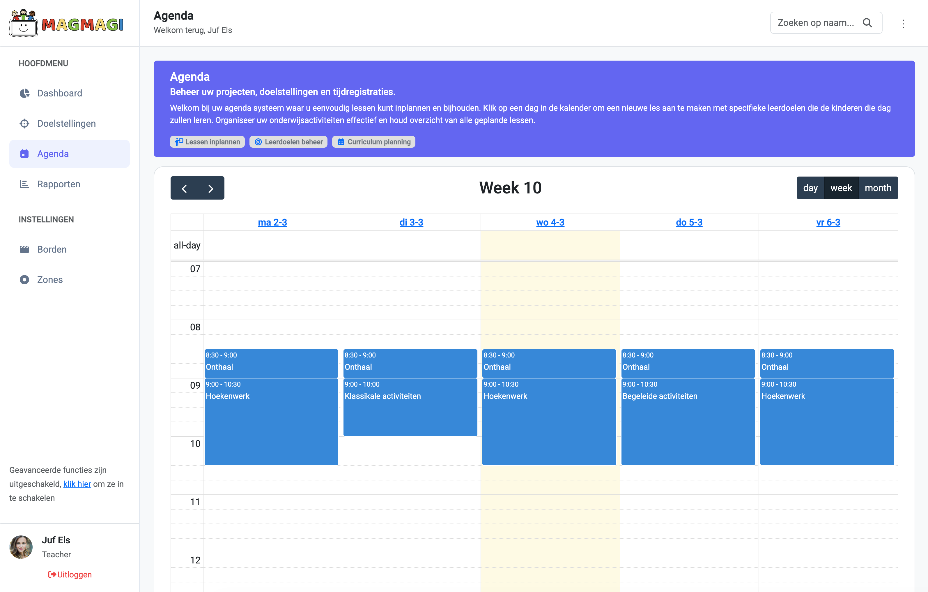 MagMAGI agenda, lesplanning