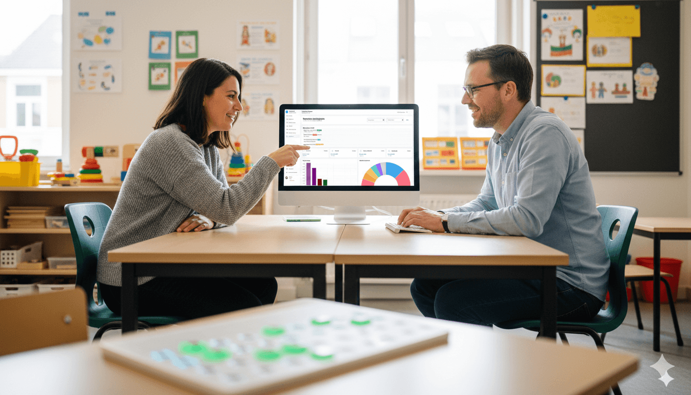 Teacher dashboard showing real-time activity tracking and analytics